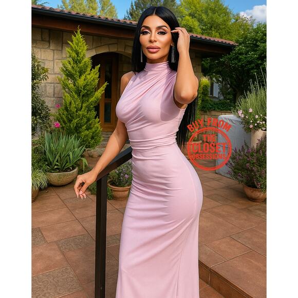 ZARA Fitted Midi Dress NWT | Chalk Pink Sleeveless Blogger Fave - Picture 1 of 16